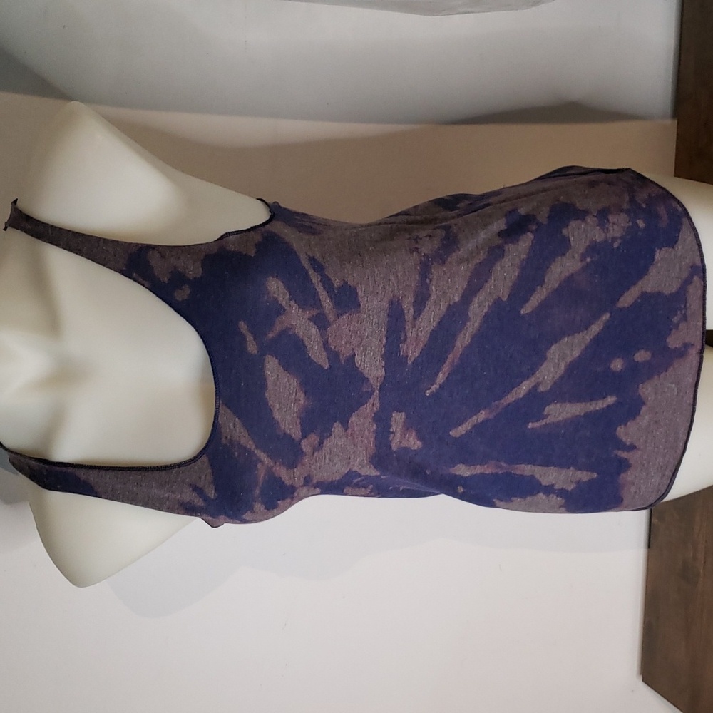 American Apparel purple tri blend collection tie dye tank top